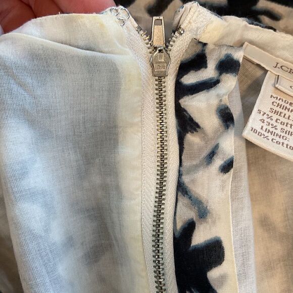 J. Crew Blue & White Batik Knotted Starfish Nautical Silk Blend Mini Dress Sz 0 - Picture 12 of 12